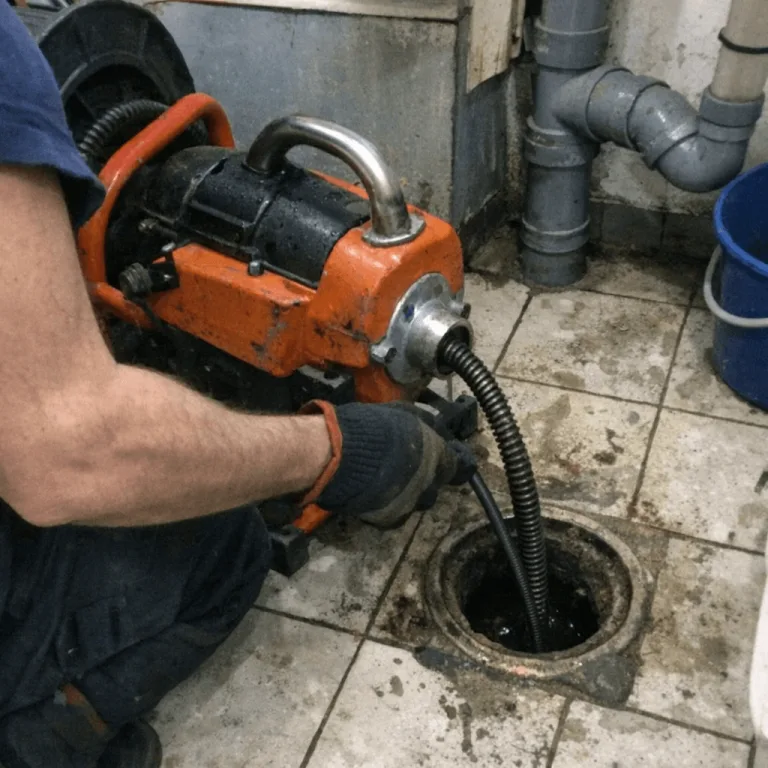 Mechanische Rohrreinigung Spezialwerkzeug im Einsatz bei einer Überprüfung